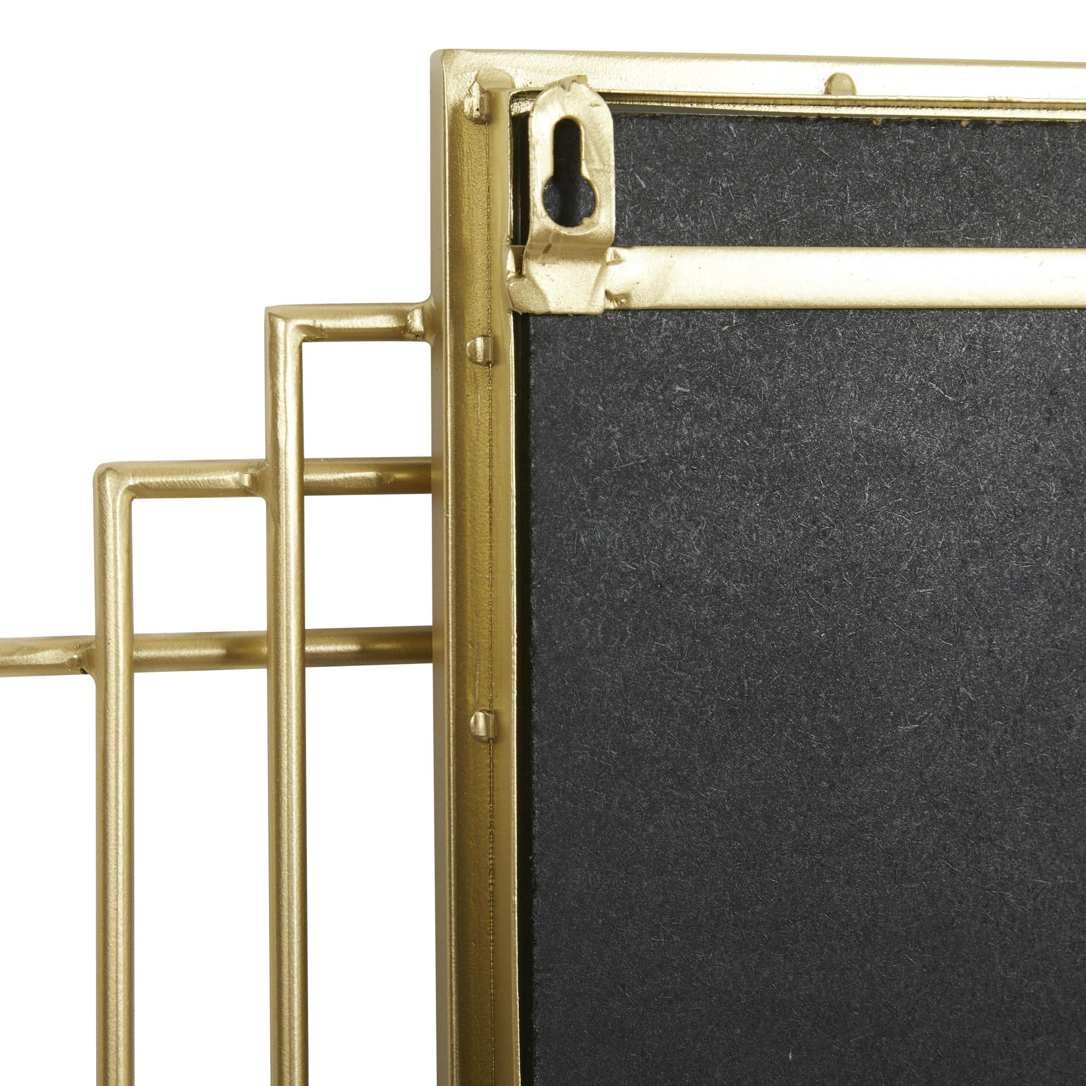 CosmoLiving by Cosmopolitan 24" x 36" Gold Geometric Wall Mirror