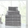 10-Piece Cotton Bath Towel Set with Upgraded Softness & Durability, Grey, Mainstays Value