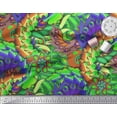 thumbnail image 2 of Soimoi Polyester Crepe Fabric Leaves Artistic Fabric Prints by Yard 52 Inch Wide, 2 of 3