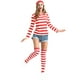 thumbnail image 3 of Monstrate Conjunto de disfraz bonito, camiseta ligera a rayas rojas y blancas, calcetines de punto transpirables respetuosos con la piel, traje Kits de decoración para fiestas Rojo METRO, 3 of 6
