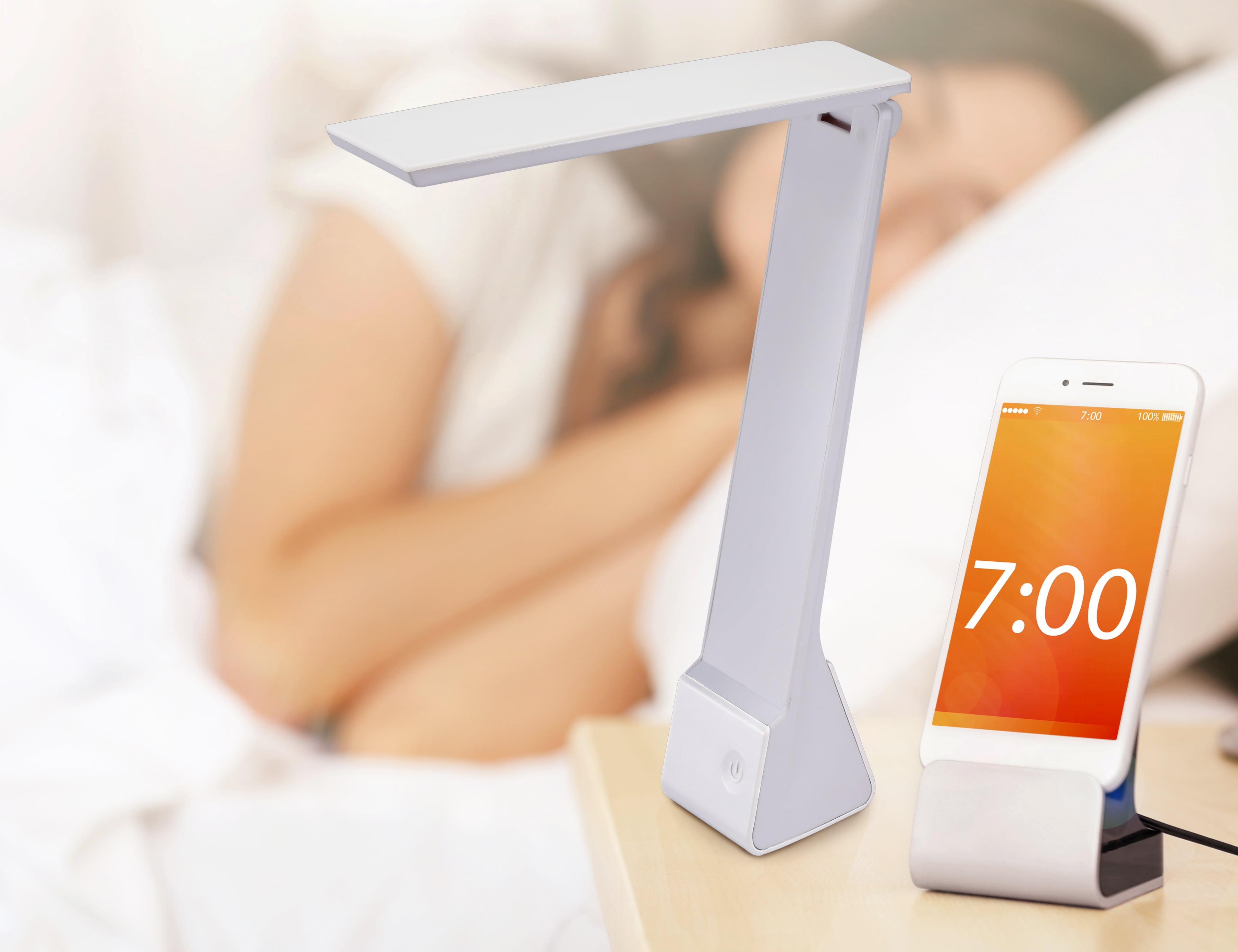 Bostitch Rechargeable Battery Led Desk Lamp, 3 Color Temperatures, Flip Open, White (KT-VLED1810-WHITE)