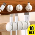 thumbnail image 2 of 10/1Pcs Self-adhesive Cable Clips Silicone USB Cable Holder Organizer Wire Cord Management Clips for Home Office Desktop Tidy A-5pcs mixed white, 2 of 6