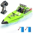 thumbnail image 1 of Hitish RC Boat for Kids Adults 2.4GHz Remote Control Boats with LED Light for Pool Lakes Water, 20MPH Fast Speed Racing Jet Boat, Boat Toy for Boys Girls, 2 Rechargeable, 1 of 6