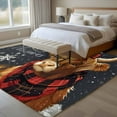 thumbnail image 5 of Snowflake Highland Cow Area&nbsp;Rug 5x7ft Candle Pine Tree Merry Christmas Non-Slip&nbsp;Washable Square&nbsp;Rugs Soft Felt Indoor Floor Mat for Bedroom Kitchen Living Room Bathroom, 5 of 9