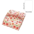 thumbnail image 3 of Floral Bow Printed Muslin Bed Sheet Set,Soft Breathable Cotton Fabric Fitted Sheet,Stylish Bedding Cover for Dorm Bedroom Household Sleeping Decor,79x59 Inch, 3 of 6