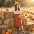 thumbnail image 4 of Voska Witch Hat, Halloween Wizard Hat for Cosplay Party, Costume Accessory for Adults Orange One Size, 4 of 6