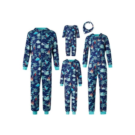 

Youweixiong Christmas Matching Family Pajamas Snowmen Deer Letter Long Sleeve Jumpsuits for Women Men Kids Baby Pets Sleepwear