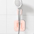thumbnail image 4 of Soporte para cabezal de ducha, soporte para boquilla de ducha ajustable - Soporte para ducha sanitaria montado en la pared con dos ganchos estilo escandinavo para el baño del hogar (azul + rosa) brillar Electrónica, 4 of 5