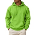 thumbnail image 3 of UDAUDU Mens Fleece Hoodie Long Sleeves Casual Pullover Drawstring Hooded Sweatshirt with Kangaroo Pocket Cozy Basic Hoodies for Men Light Green S, 3 of 8