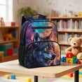 thumbnail image 5 of HUIACONG 13.5 Inch Galaxy Wolf Kids School Backpack Lightweight Water Resistant Scratch-Resistant Bookbag with Adjustable Ventilated Padded Straps Multi Pockets for Boys Girls Aged 3-12 School Travel, 5 of 7