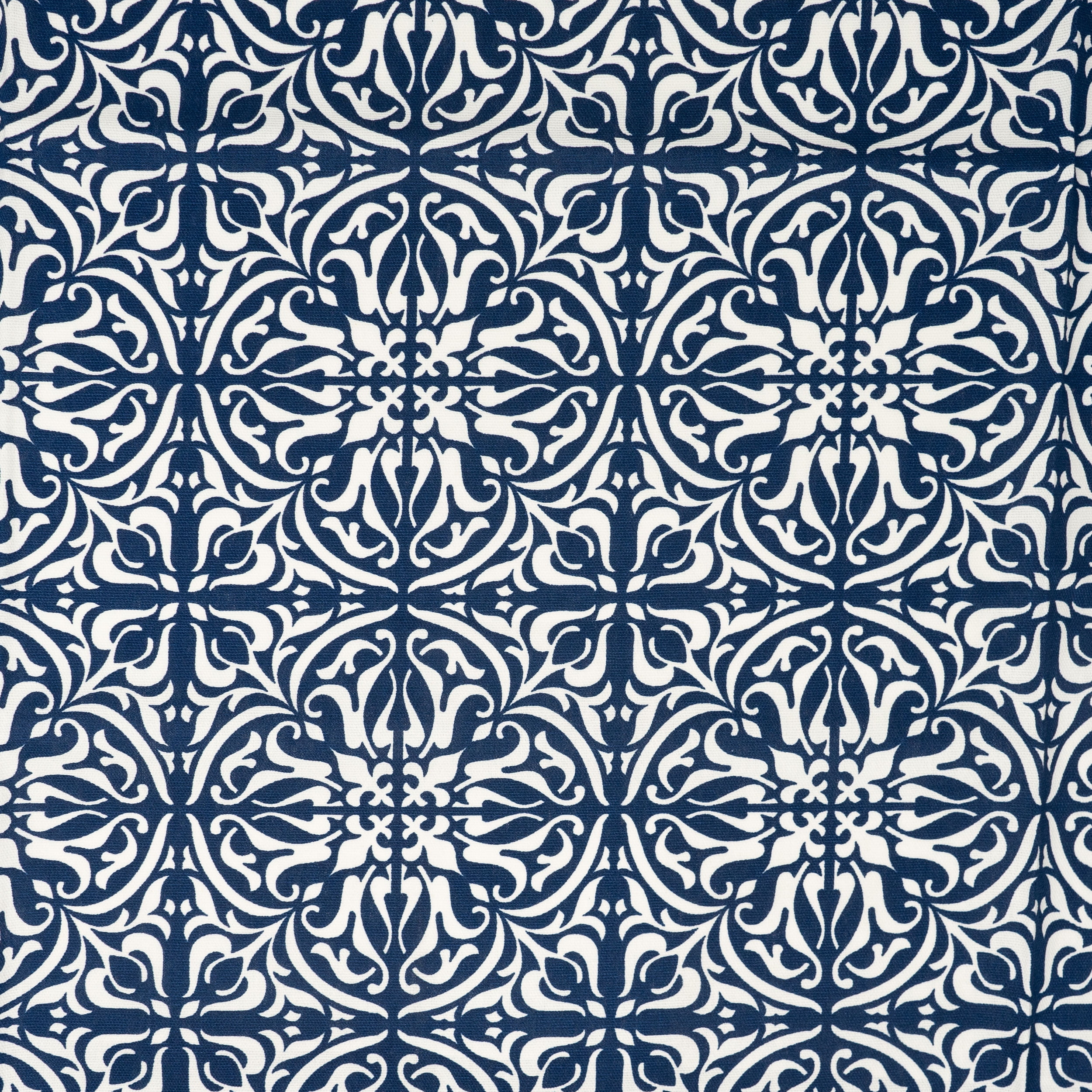 Waverly Inspirations 2 Yard Cut 100% Cotton Duck Print Fabric Tile Navy, 45" Wide for Quilting & Sewing