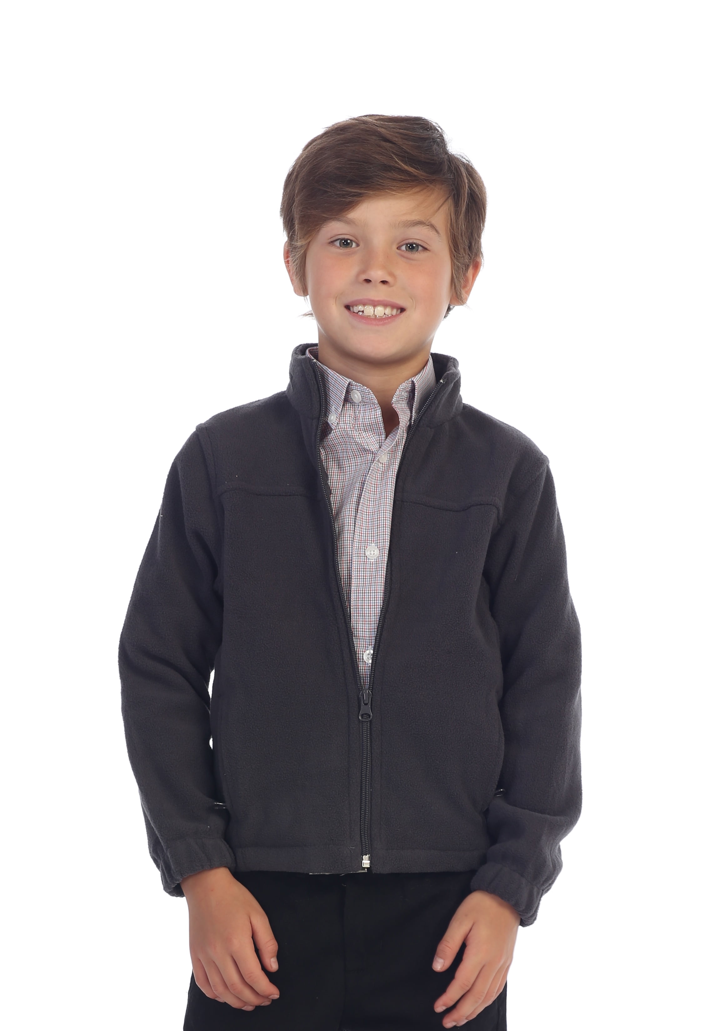 Veste Réversible Gerry Pour Garçon – Polaire Bleu à Carreaux – Taille L