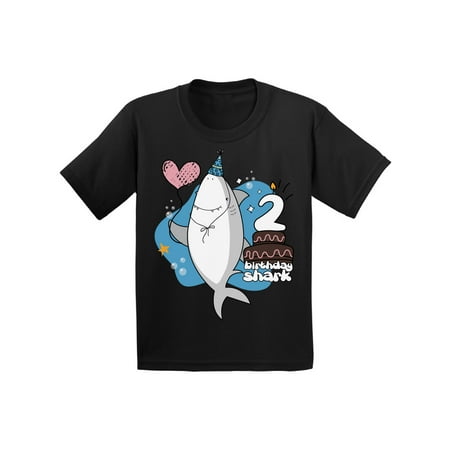 Awkward Styles I am Two T-shirt for Infants Shark Shirts for Boys Second Birthday Party Shark Lovers Shark Party Shark T Shirts for Girls Gifts for 2 Year Old Children Second B Day T-Shirt for