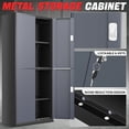 thumbnail image 2 of DNA Motoring 71" Gray/Black Lockable Utility Metal Storage Cabinet w/ 2 Adjustable Shelves, 2 of 7