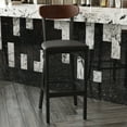 thumbnail image 3 of Flash Furniture Wright 31.875"H Square Full Back Restaurant Dining Barstool, Walnut/Black (Set of 2), 3 of 13