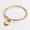 Gold, variant on Electroplated 18K Gold Stainless Steel 3mm Cable Steel Wire Heart Shaped Bracelet