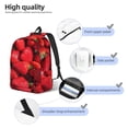 thumbnail image 3 of Disketp Strawberry Red print Canvas Backpack Lightweight Travel Daypack Student Rucksack Laptop Backpack-Small, 3 of 5