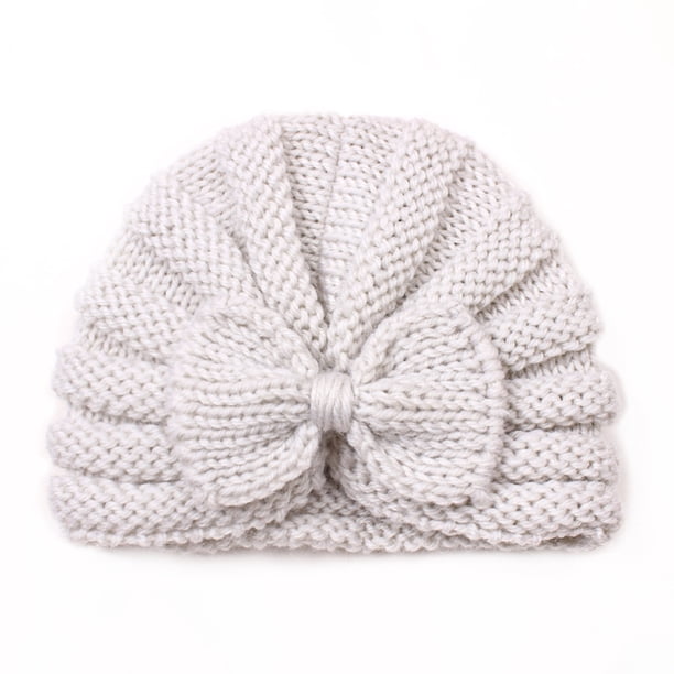 Gorro de lazo para bebé de otoño e invierno, gorro de lana cálido de punto para niños europeos y americanos, gorro fetal para bebé