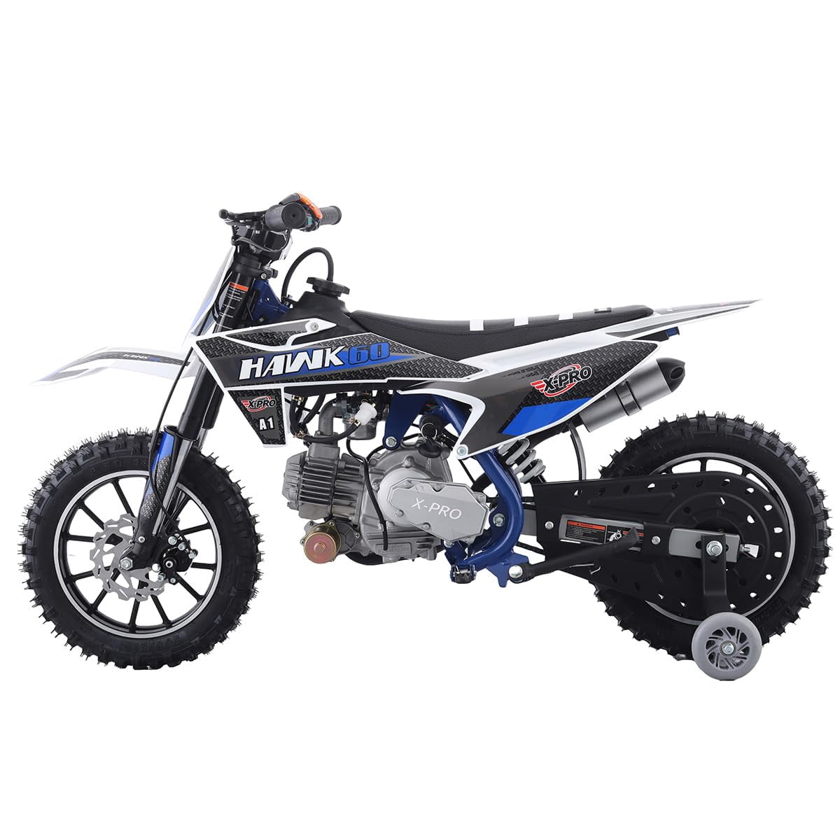 X-Pro Hawk 60 Dirt Bike with CVT Transmission, Electric Start, Disc Brake! 10" Wheels!