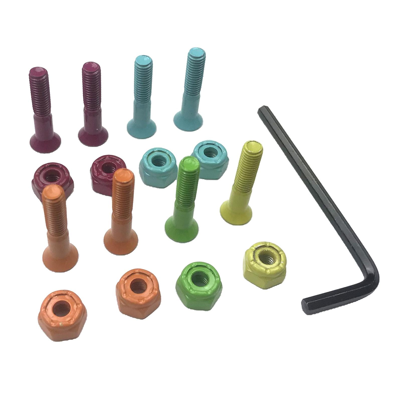 Kit De Visserie Skateboard – 8 Pièces – Boulons Standard + Clé Hexagonale – 25mm