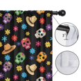 thumbnail image 4 of Blackout Kids Curtains,Black Colorful Skull Flower Hat Pattern Childrens Insulated Curtains Set Of 2,Bedroom Essentials,Toddler Room Decor 42x84in(106x213cm), 4 of 5