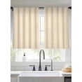 thumbnail image 3 of Brown Stripe Semi Sheer Curtains 54 Inch Length 2 Panels Set, Modern Farmhouse Texture Geometric Sheer Kitchen Curtain Privacy Voile Window Curtain for Living Room Bedroom Rod Pocket Drapes, 3 of 7