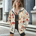 thumbnail image 3 of COEQINE Women's Long Sleeve Hoodie Oversized Sweatshirts Red Mushroom White Print Fashion Casual Wear Full Zipper Y2K Jacket Fall Outfits Tops with Pockets, XS, 3 of 7