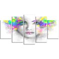 thumbnail image 1 of Design Art Femme Grise Avec Fleurs Vertes Art Sur Toile, 1 of 3