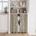 thumbnail image 6 of Japanese Tier Curtains 54 Inch Length, Grey Simple Traditional Flowers Leaves Pattern Cafe Short Curtains for Bathroom Over Sink, Small Kitchen Curtain Light Filtering Drapes 2 Panels 27.5"Wx54"L, 6 of 8