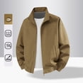 thumbnail image 2 of Jerdar Men's Nylon Jacket Lightweight Thin Zip Pockets Solid Color Long Sleeve No Hood Casual Windproof Water Resistant Everyday Coat Outerwear Crop Jackets for Men, 2 of 9