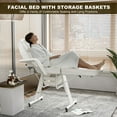 thumbnail image 5 of ALFRESCO Facial Bed in White with 2 Adjustable Storage Baskets, Perfect for Use as a Tattoo Chair for Clients, 5 of 6