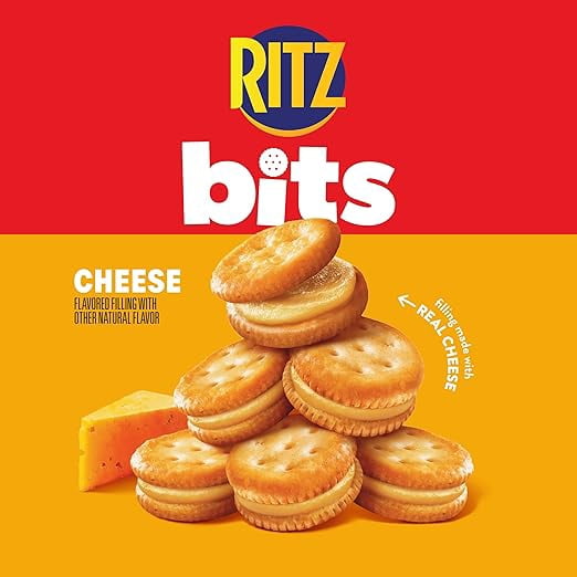 Ritz Bits Cheese Cracker Sandwiches, 30 Count Box, 1 oz Snack Packs (30 oz Total)