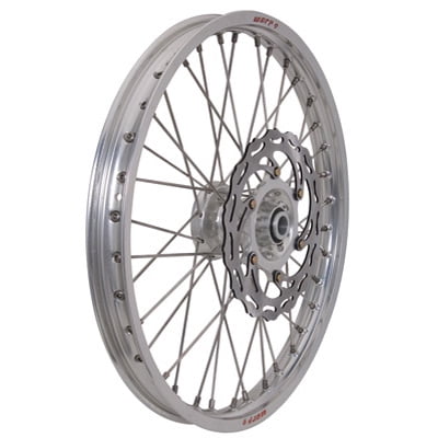 Warp 9 Complete Wheel Kit - Front 21 x 1.60 Silver Rim/Silver Hub/Silver Spokes and Nipples for KTM 450 EXC-R 2008-2011