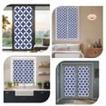 thumbnail image 7 of Retro Rhombus Window Privacy Film, Morocco Abstract Geometric Art Navy Blue Static Cling UV Sun Blocking Heat Control Window Tint Day and Night, Non-Adhesive One Way Privacy Cover 19.6''x39.3'', 7 of 7