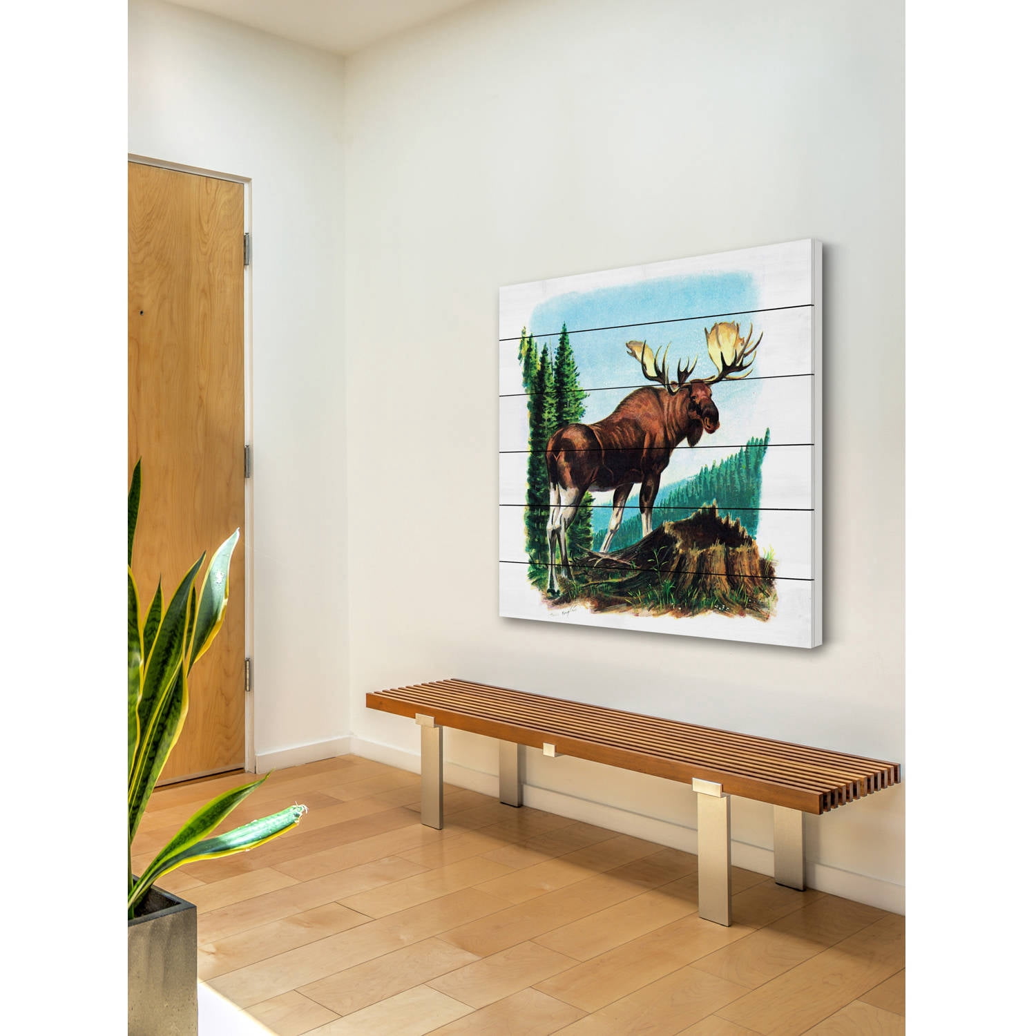 Marmont Hill "Twig Eater" Painting Print on White Wood