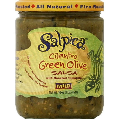 Salpica Salsa, Cilantro Green Olive, Mild, 16 Oz