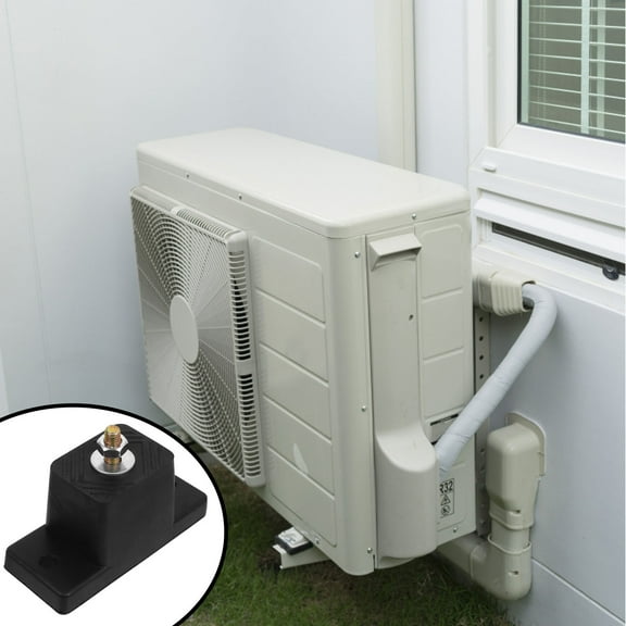 BESTYASH 4pcs Air Conditioner Base Pad Black Rubber Pads for Noise Reduction Outdoor Installation