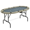 thumbnail image 1 of Soozier 70" Foldable Poker Table, 8 Player Blackjack Game Table, Blue, 1 of 10