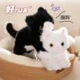thumbnail image 4 of 40cm Cute Simulated Cat Doll Plush Toy Stuffed Soft Animal Plush White Black Kitten Pillow Kids Girls Birthday Gift Pet Toys, 4 of 9