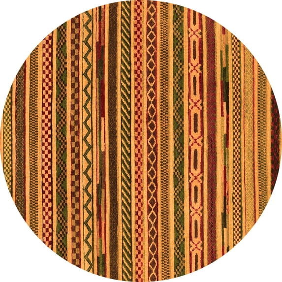 Ahgly Company Indoor Round Southwestern Orange Country Area Rugs, 7' Round