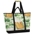 thumbnail image 2 of WOBOGO Beer and Green Cloverleaf Patterns with St Patricks Tote Cooler Bag Fold Flat Insulated Shopping Bag With Zipper For Work Picnic Beach Use 18×6.7×24in, 2 of 8