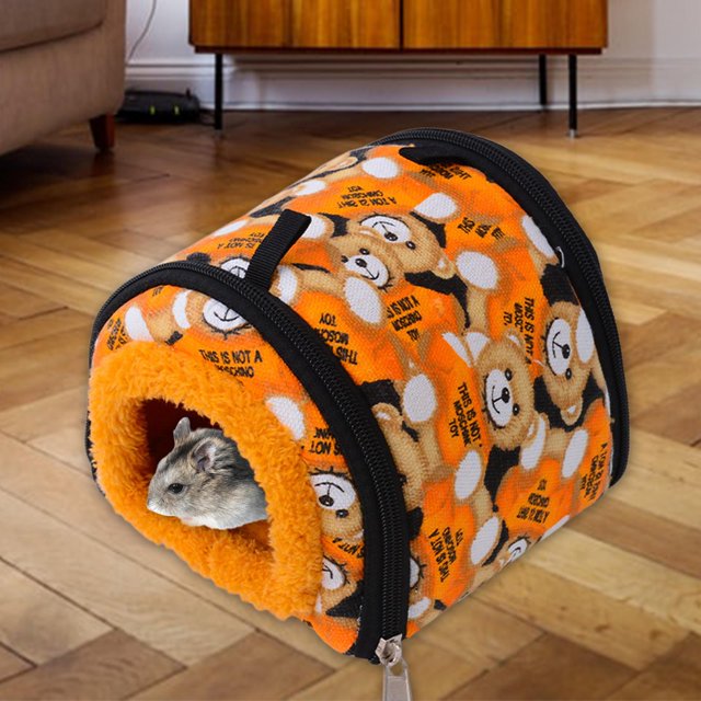 Cama de conejillo de para mascotas pequeñas, casa de hámster, juguete de invierno cálido para exteriores, ropa para mascotas, cama L Colco Cama de conejillo de indias