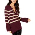 thumbnail image 2 of Suéter de punto a rayas Michael Kors con cordones de cadena para mujer morado pequeño, 2 of 2