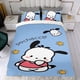 thumbnail image 4 of Pochacco Conjunto de sábanas temático, trío de piezas, cómodo y amigable con la piel, diseño único, regalo de decoración para el hogar para familiares, amigos y fans,135cm *200cm, 4 of 6