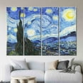 thumbnail image 5 of Reproduction Canvas, The Starry Night Art Canvas, Vincent Home Decor Artwork, Oil Painting Print, Home Decor Wall Decor, Famous Canvas Art, Canvas Wall Decor - 5P-Gallery Wrapped, 5 of 9
