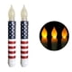 thumbnail image 1 of 2 pcs 4th of July Flameless Taper Candles, 250th Anniversary Patriotic Battery Operated LED Red White Blue Flag Pattern Candles, Independence Day Home Decorations, 1 of 8