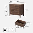thumbnail image 4 of Joyyskill Nightstands Set of 2 with Large Storage, Wooden End Tables with 2 Drawers, Bedside Table, Brown, 4 of 7
