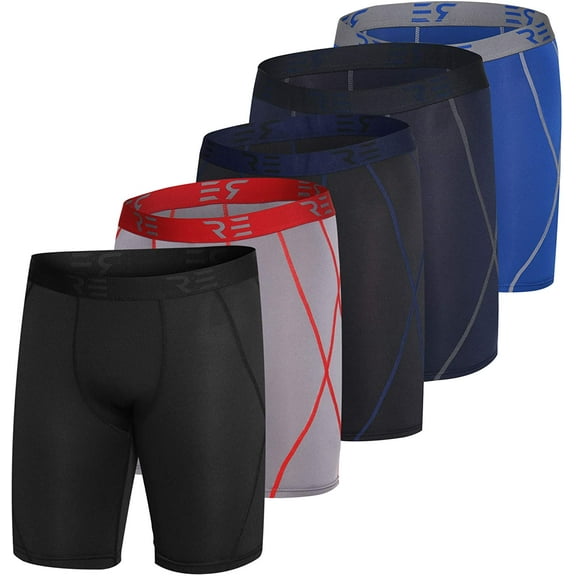5 Pack: Mens Compression Shorts Men Quick Dry Performance Athletic Shorts