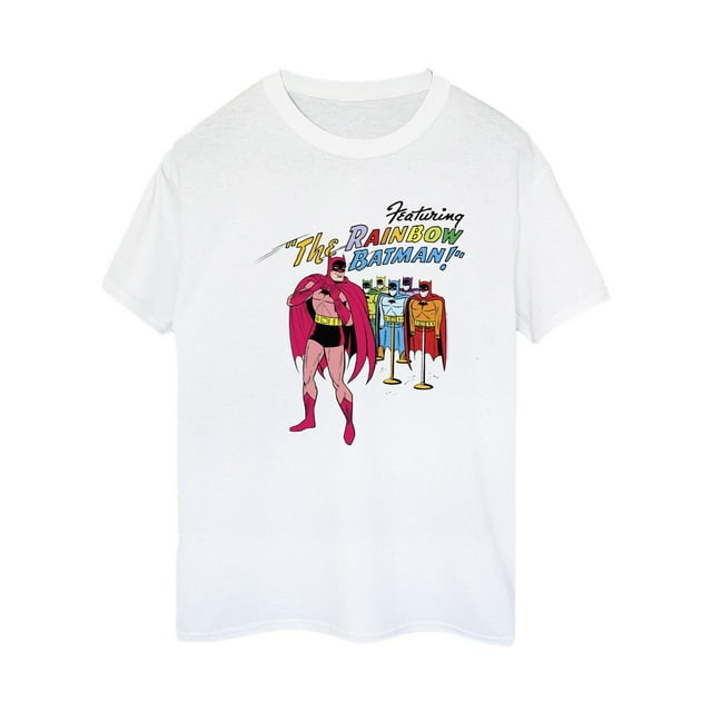 DC Comics Womens Batman Comic Cover Rainbow Batman Cotton Boyfriend T-Shirt