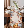 thumbnail image 2 of Table Runners 120 Inches Long Dress Scarves, Orange Blue Pumpkins Fall Farmhouse Coffee/Dining/Kitchen Table Runner for Living Room, Thanksgiving Fallen Leaves 13x120 Inch, 2 of 7